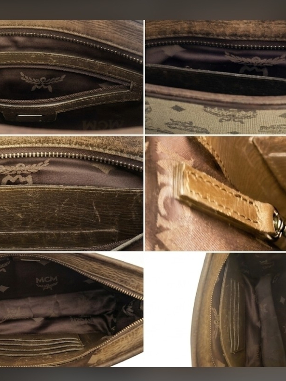 MCM AUTHENTIC Dark Brown Monogram Crossbody Messenger Bag-EUC! - Picture 5 of 16